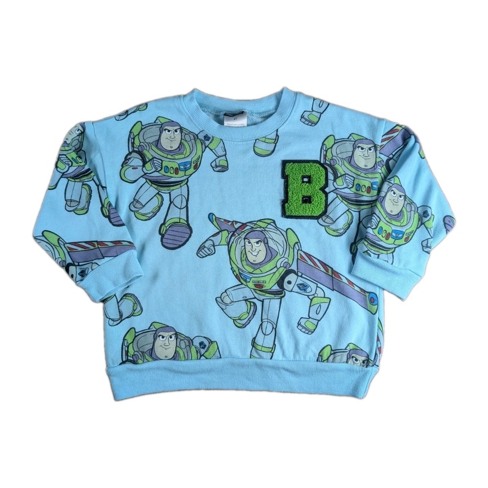 Disney Pixar Toy Story Buzz Lightyear Fleece Sweatshirt Kids 4T Blue Pullover